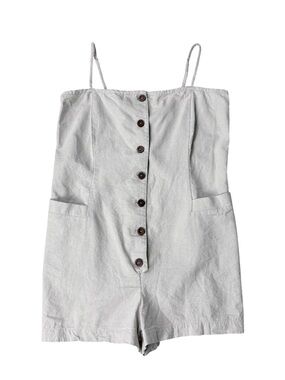 womn. Frankie
Romper Linen Blend Button Front Natural Cottagecore Size L
